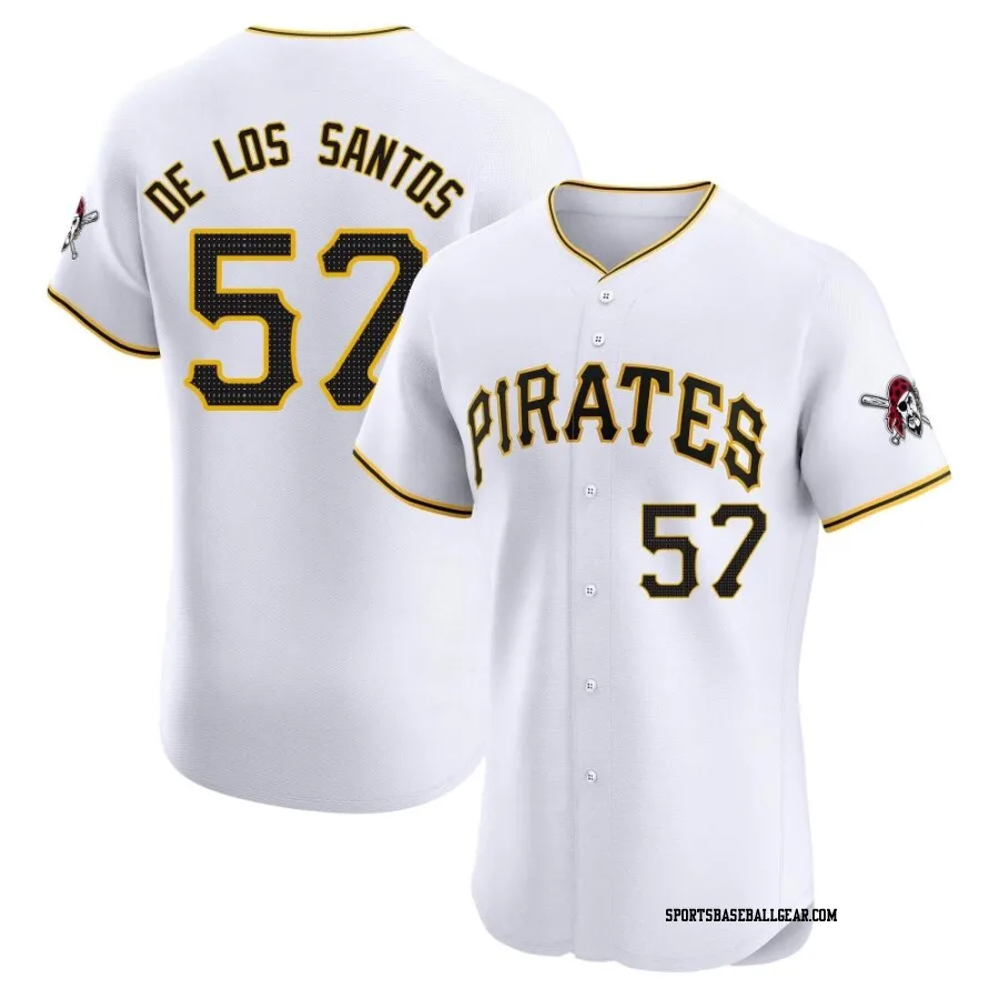 Yerry De Los Santos Men's Pittsburgh Pirates White Elite Home Jersey