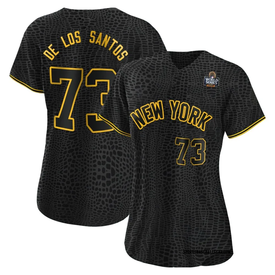 Yerry de los Santos Women's New York Yankees Black Replica Snake Skin City 2024 World Series Jersey