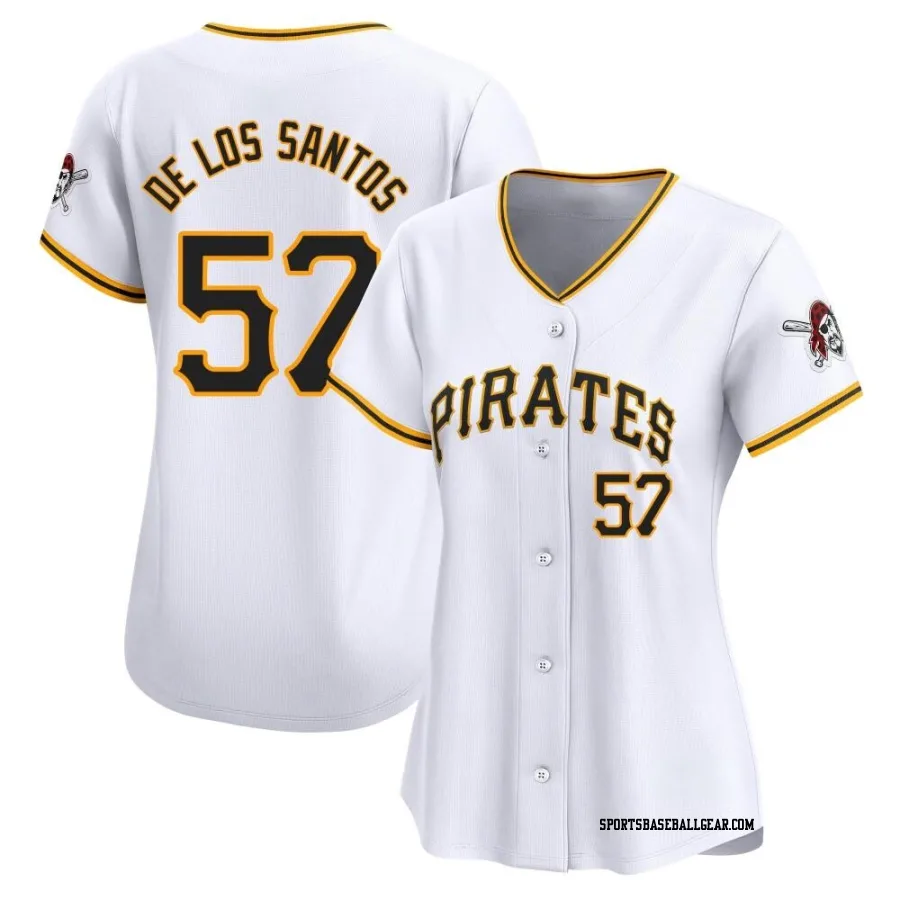 Yerry De Los Santos Women's Pittsburgh Pirates White Limited Home Jersey