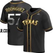 Yerry Rodriguez Men's Texas Rangers Black Golden Replica Alternate 2023 World Series Jersey