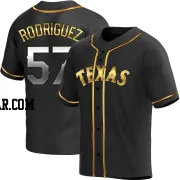 Yerry Rodriguez Men's Texas Rangers Black Golden Replica Alternate Jersey