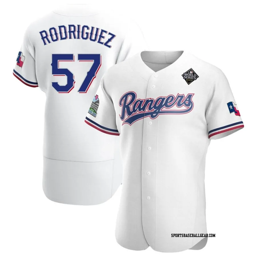 Yerry Rodriguez Men's Texas Rangers White Authentic Home 2023 World Series Jersey