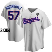 Yerry Rodriguez Men's Texas Rangers White Replica Home Cooperstown Collection 2023 World Series Jersey