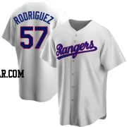 Yerry Rodriguez Men's Texas Rangers White Replica Home Cooperstown Collection Jersey