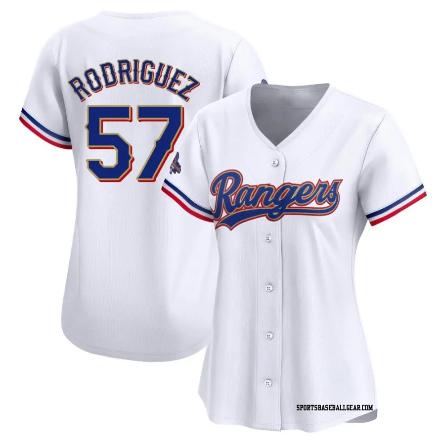 Yerry Rodriguez Women's Texas Rangers Gold Limited White 2024 Collection Jersey