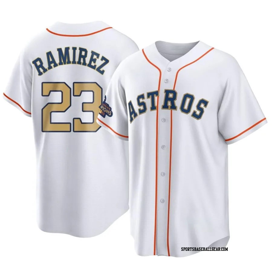 Yeuris Ramirez Men's Houston Astros Gold Replica White 2023 Collection Jersey