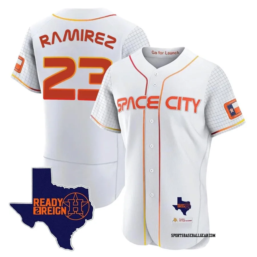 Yeuris Ramirez Men's Houston Astros White Authentic 2023 Space City Ready 2 Reign Flex Base Jersey