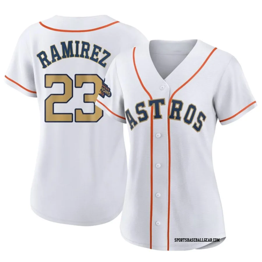 Yeuris Ramirez Women's Houston Astros Gold Replica White 2023 Collection Jersey