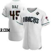 Yilber Diaz Men's Arizona Diamondbacks White Authentic Teal Alternate 2023 World Series Jersey