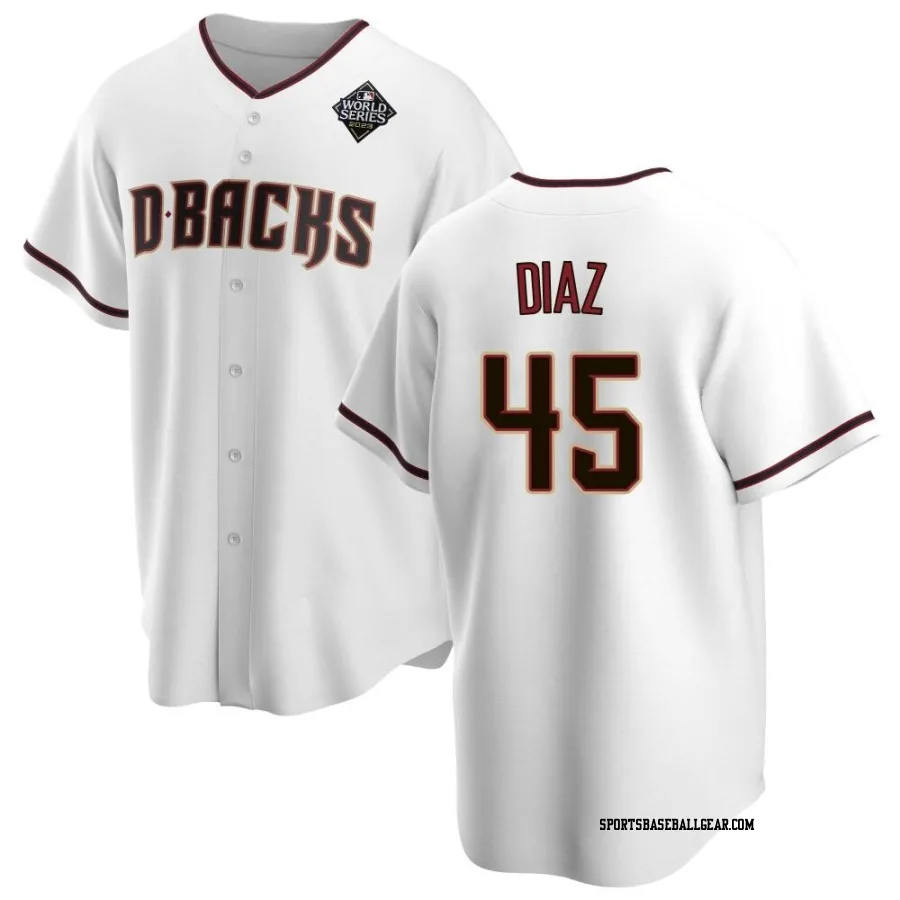 Yilber Diaz Youth Arizona Diamondbacks White Replica Home 2023 World Series Jersey