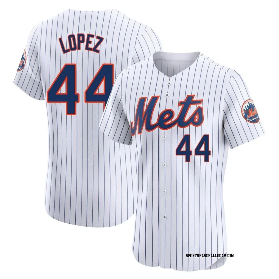 Yoan Lopez Men's New York Mets White Elite Home Jersey