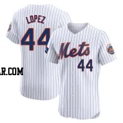 Yoan Lopez Men's New York Mets White Elite Home Patch Jersey