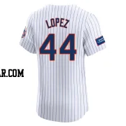 Yoan Lopez Men's New York Mets White Elite Home Patch Jersey