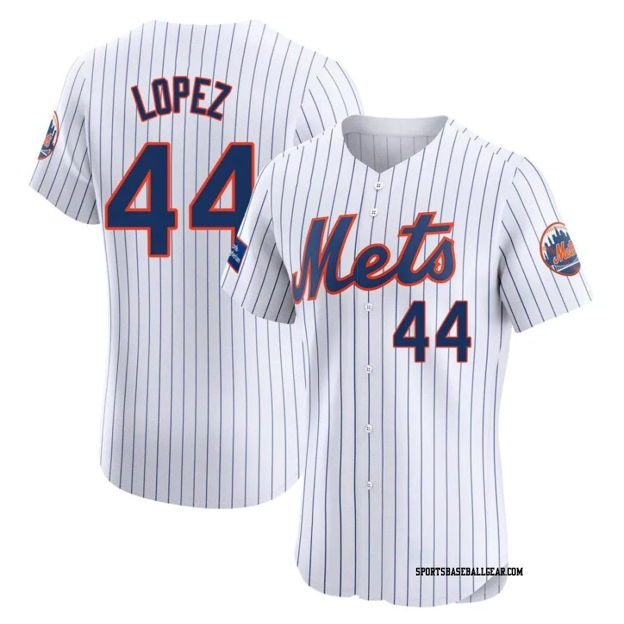 Yoan Lopez Men's New York Mets White Elite Home Patch Jersey