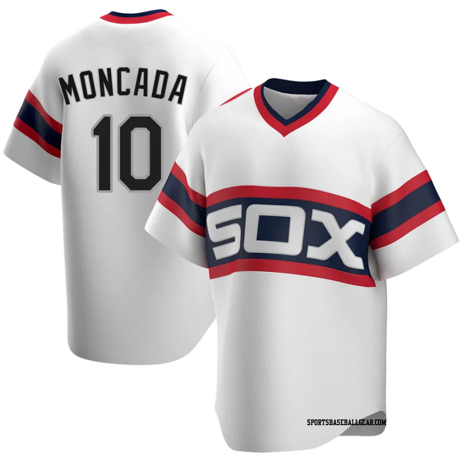 Yoan Moncada Men's Chicago White Sox White Replica Cooperstown Collection Jersey