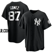 Yoendrys Gomez Men's New York Yankees Black/White Replica Jersey