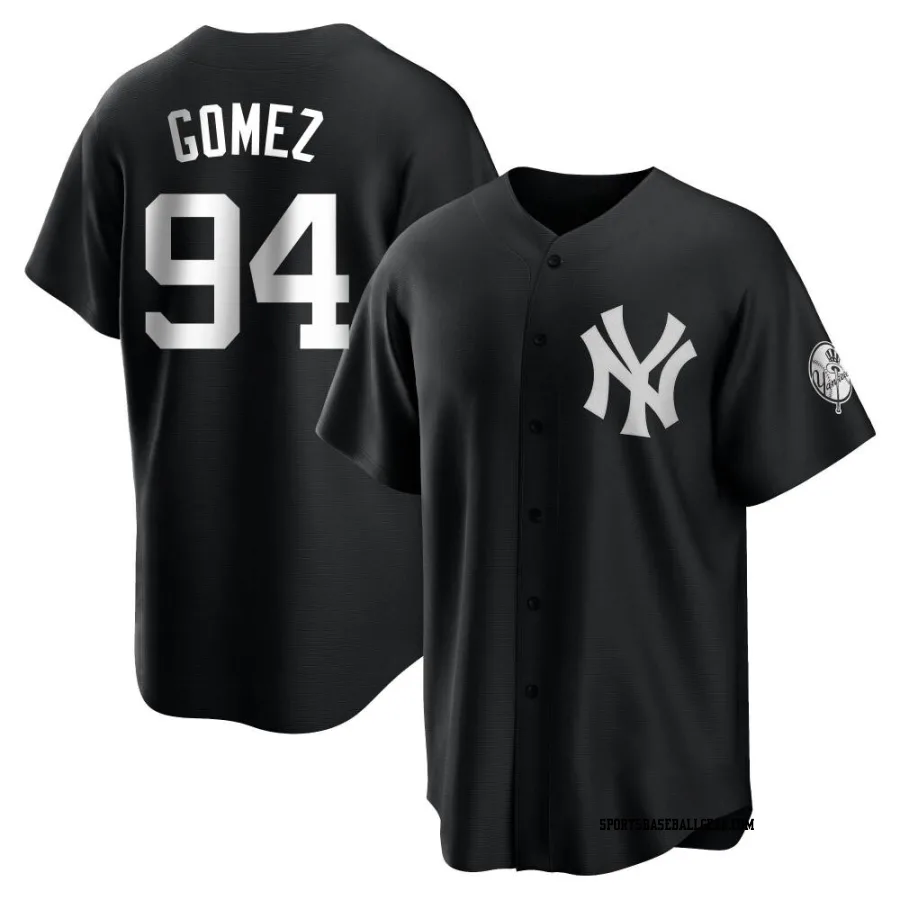 Yoendrys Gomez Youth New York Yankees Black/White Replica Jersey