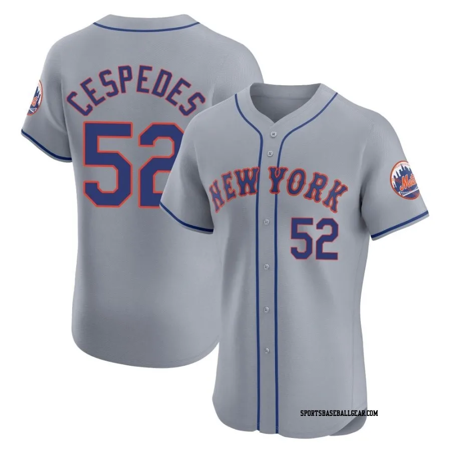 Yoenis Cespedes Men's New York Mets Gray Elite Road Jersey