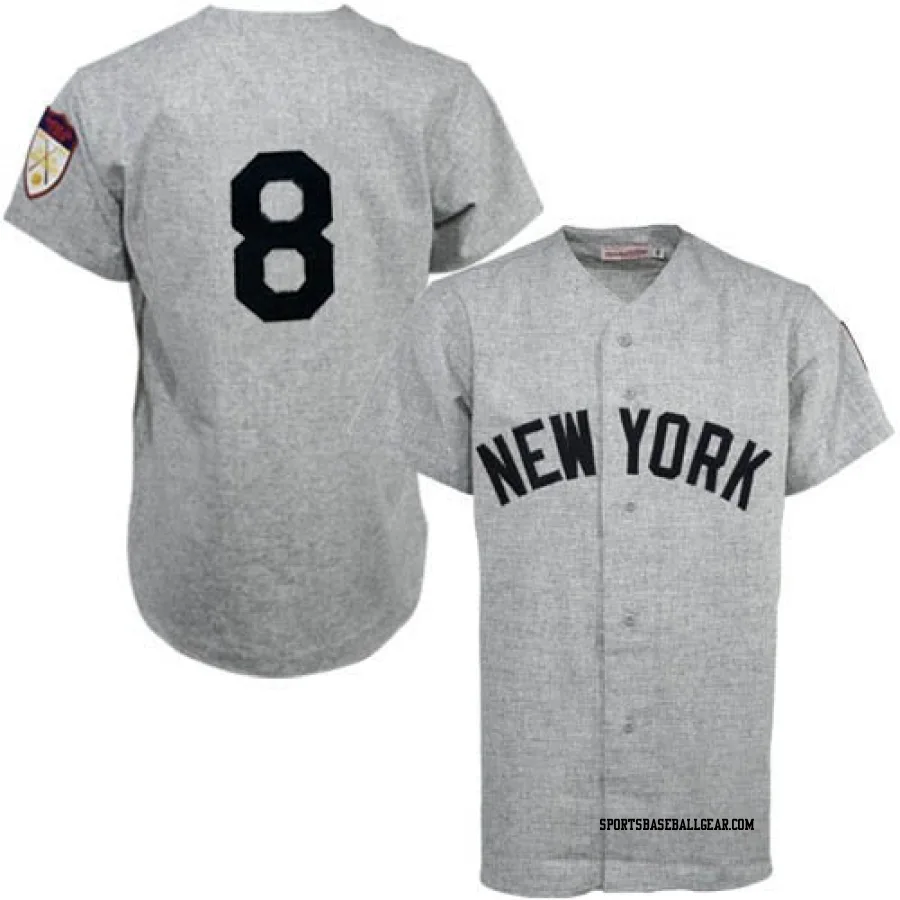 Yogi Berra Men's New York Yankees Grey Replica 1951 Throwback Jersey