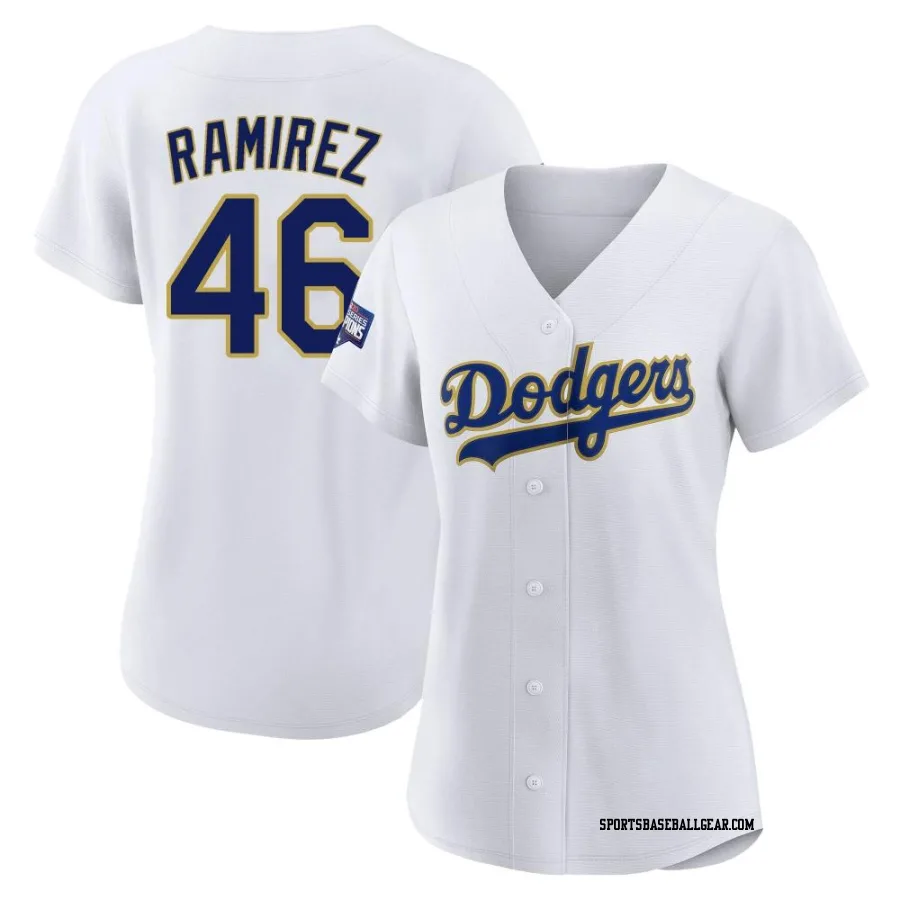 Yohan Ramirez Women's Los Angeles Dodgers White/Gold Authentic 2021 Gold Program Player Jersey