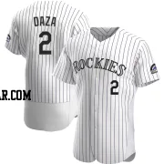 Yonathan Daza Men's Colorado Rockies White Authentic Home Jersey