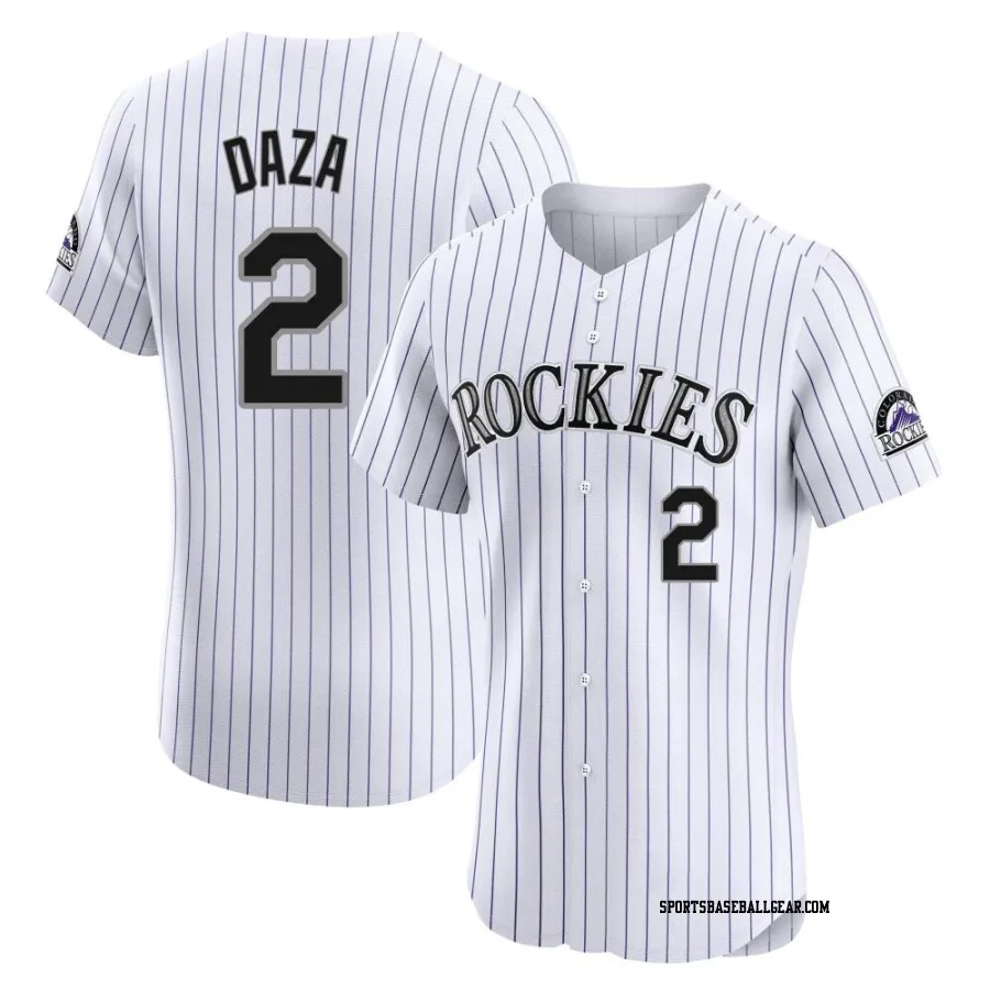 Yonathan Daza Men's Colorado Rockies White Elite Home Jersey