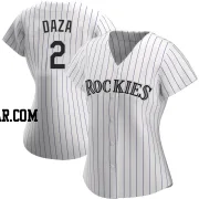 Yonathan Daza Women's Colorado Rockies White Authentic Home Jersey