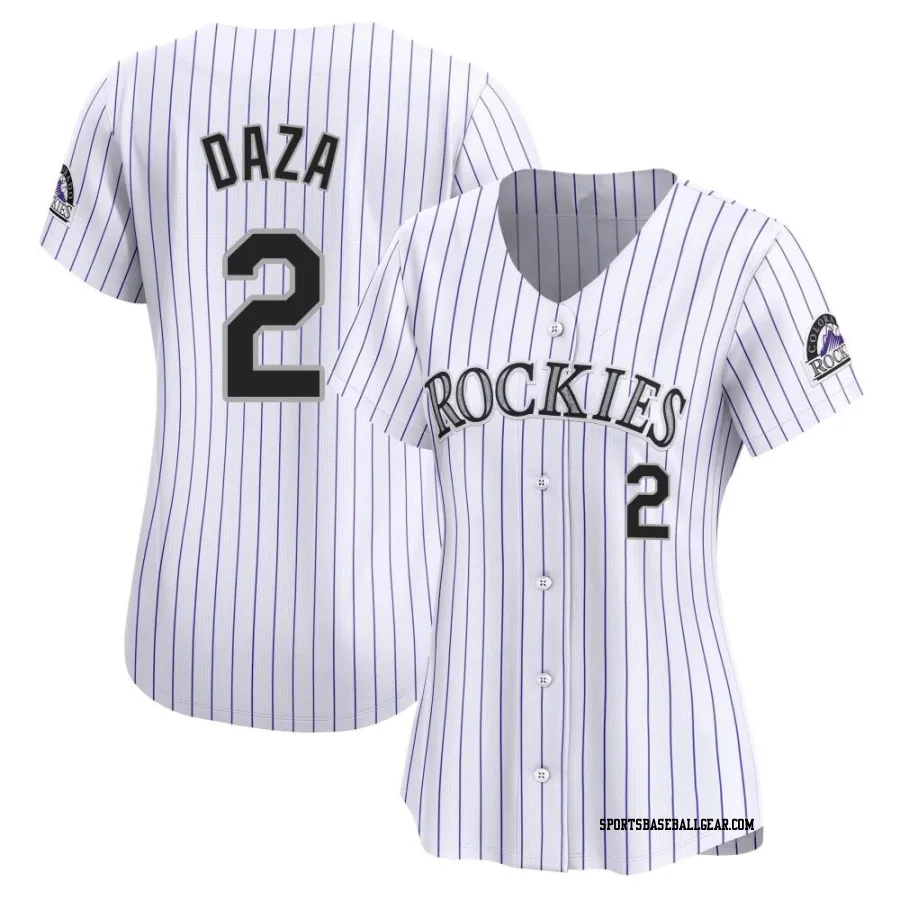 Yonathan Daza Women's Colorado Rockies White Limited Home Jersey