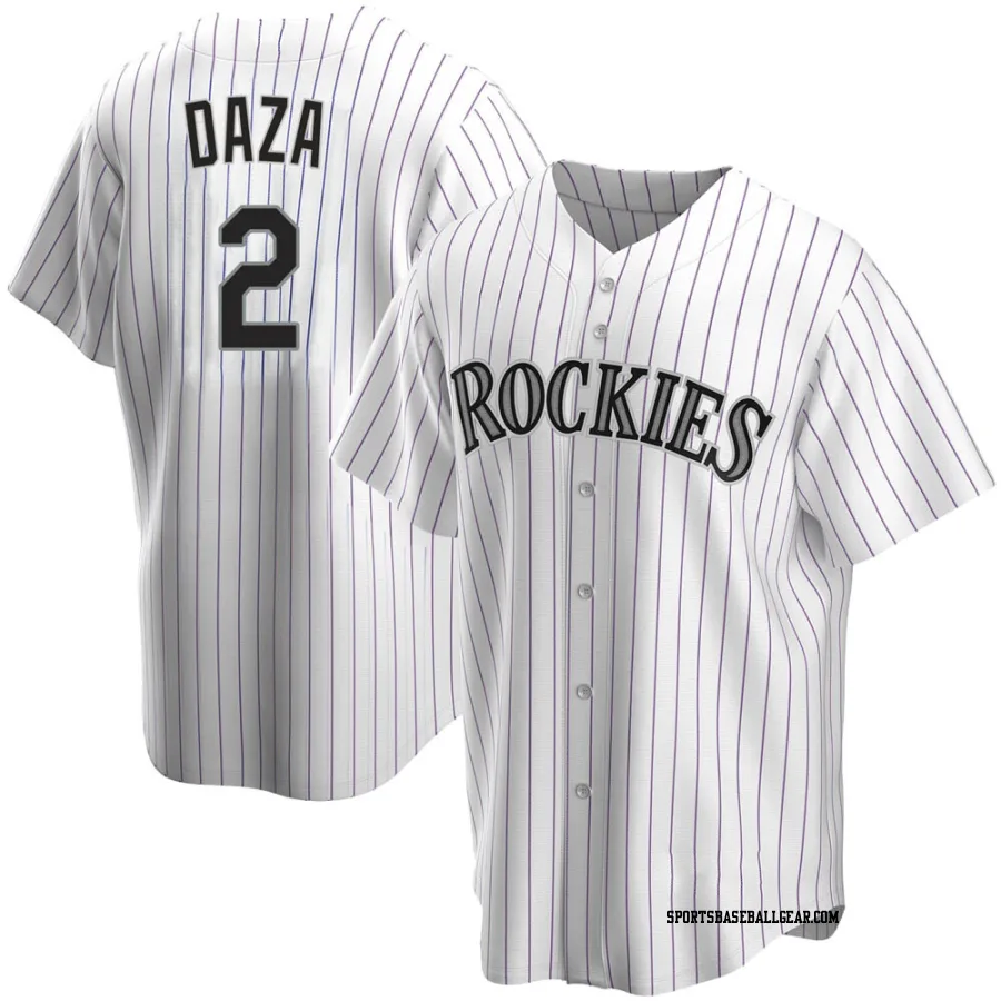 Yonathan Daza Youth Colorado Rockies White Replica Home Jersey