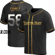 Yoniel Curet Men's Tampa Bay Rays Black Golden Replica Alternate Jersey