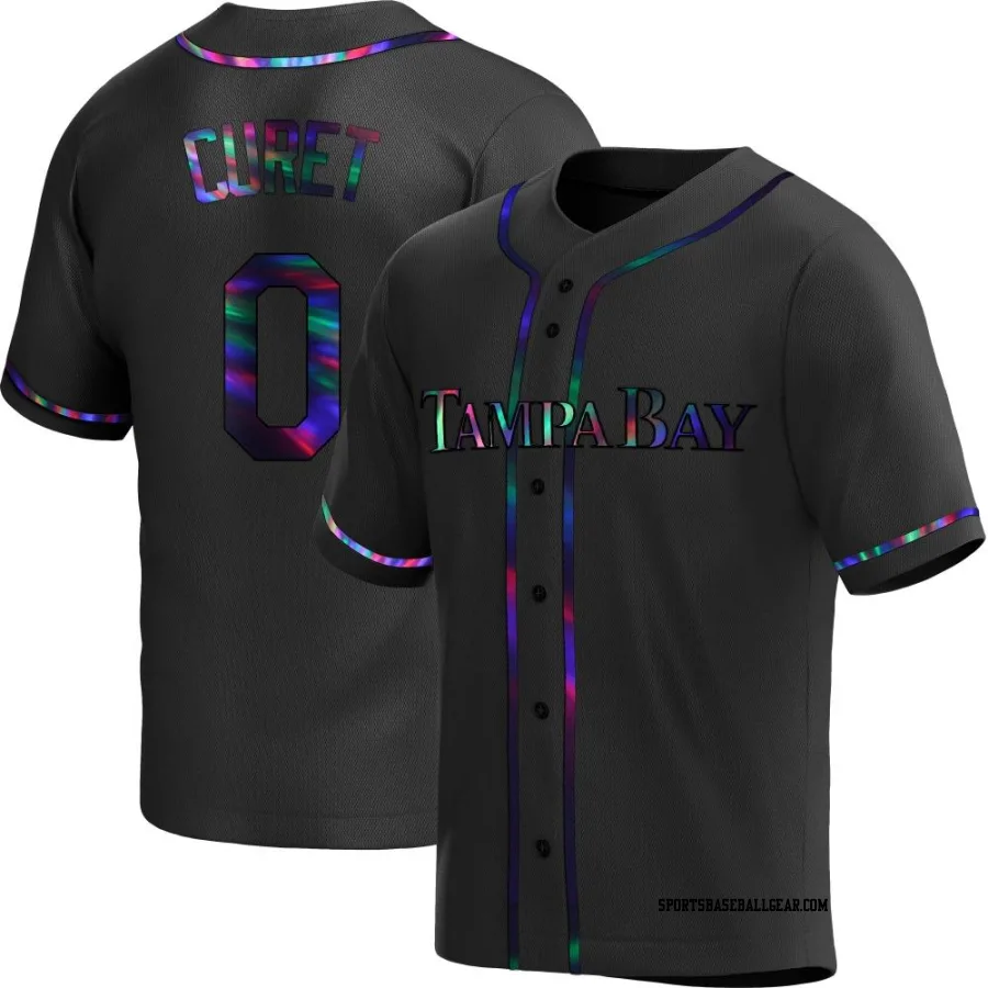 Yoniel Curet Youth Tampa Bay Rays Black Holographic Replica Alternate Jersey