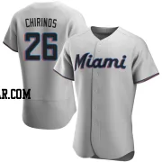 Yonny Chirinos Men's Miami Marlins Gray Authentic Road Jersey