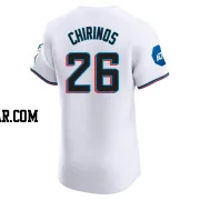 Yonny Chirinos Men's Miami Marlins White Elite Home Patch Jersey