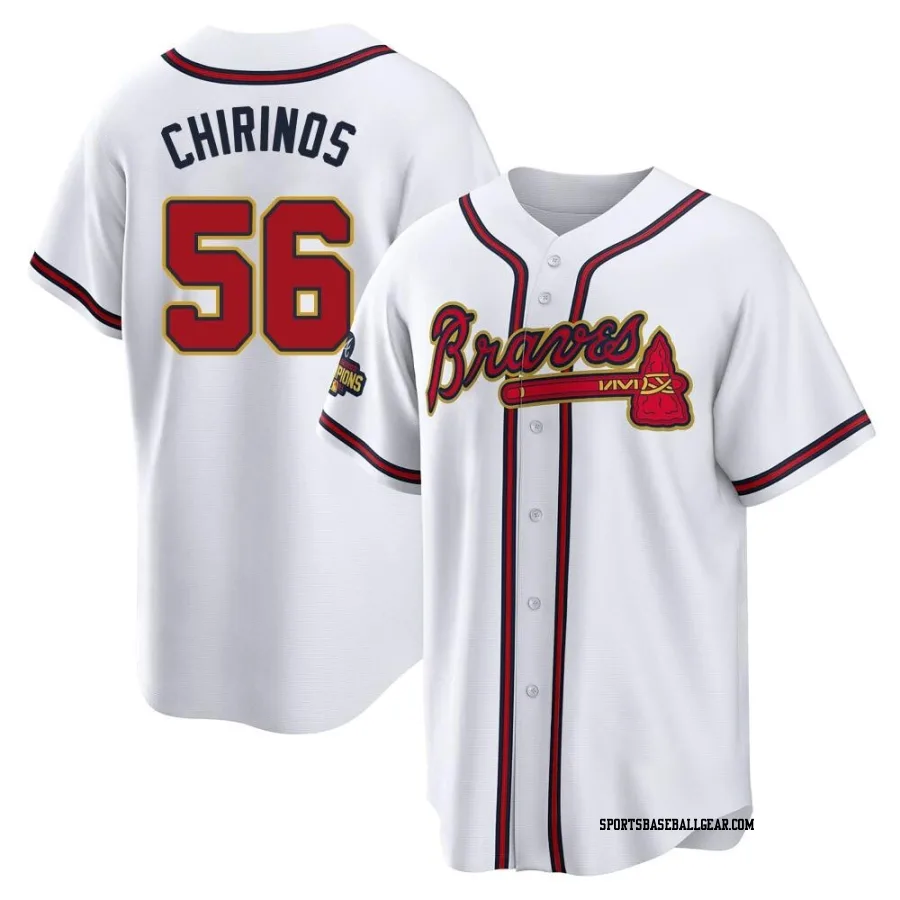 Yonny Chirinos Youth Atlanta Braves Gold Replica White 2022 Program Jersey