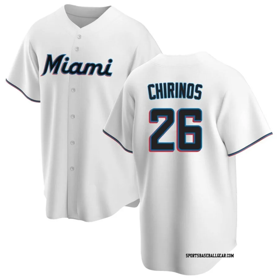 Yonny Chirinos Youth Miami Marlins White Replica Home Jersey