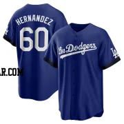 Yonny Hernandez Men's Los Angeles Dodgers Royal Replica 2021 City Connect Jersey