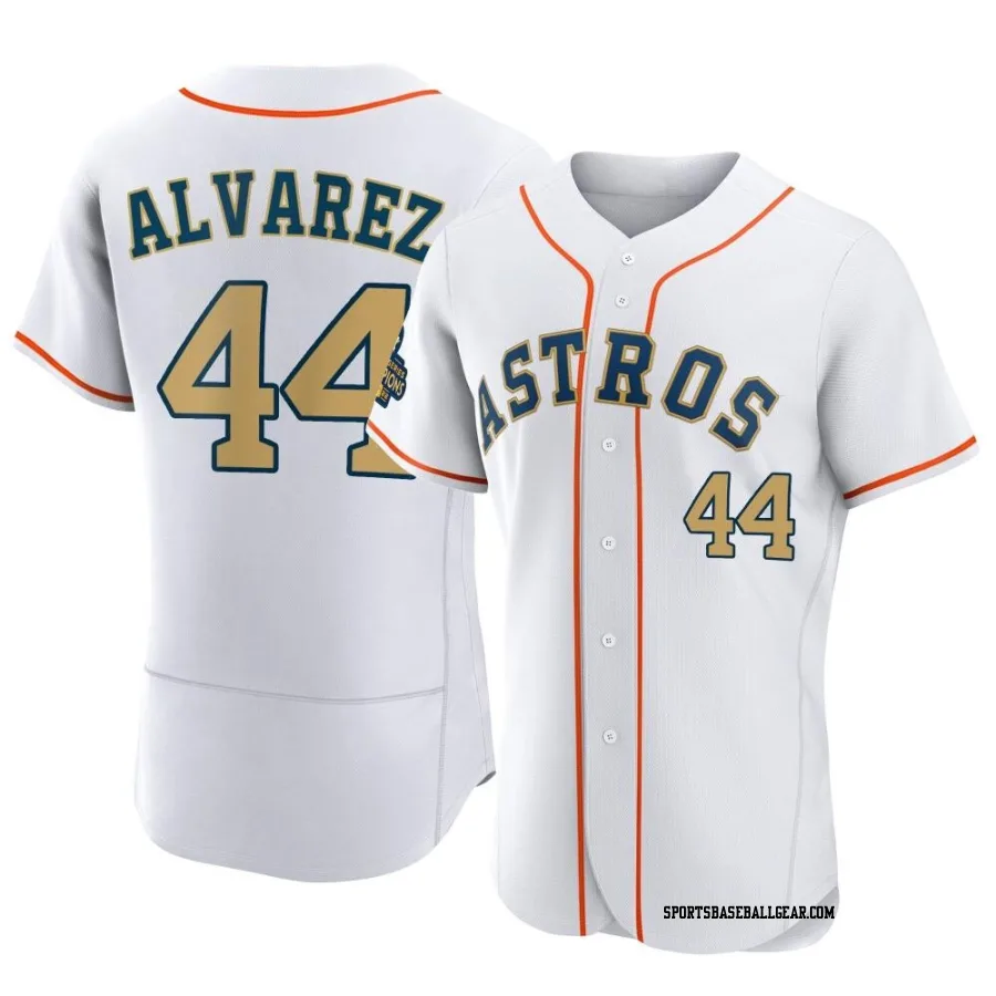 Yordan Alvarez Men's Houston Astros Gold Authentic White 2023 Collection Jersey