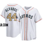 Yordan Alvarez Men's Houston Astros Gold Replica White 2023 Collection Jersey