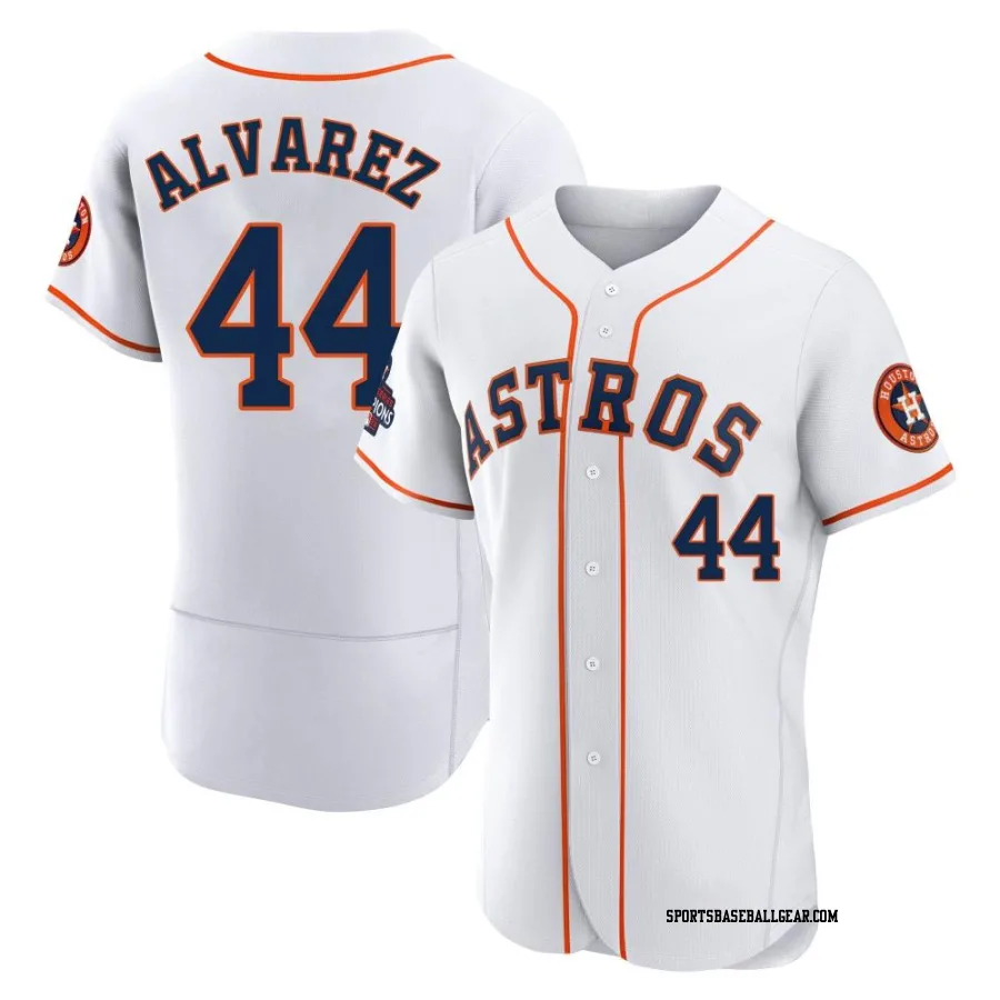 Yordan Alvarez Men's Houston Astros White Authentic 2022 World Series Champions Home Jersey