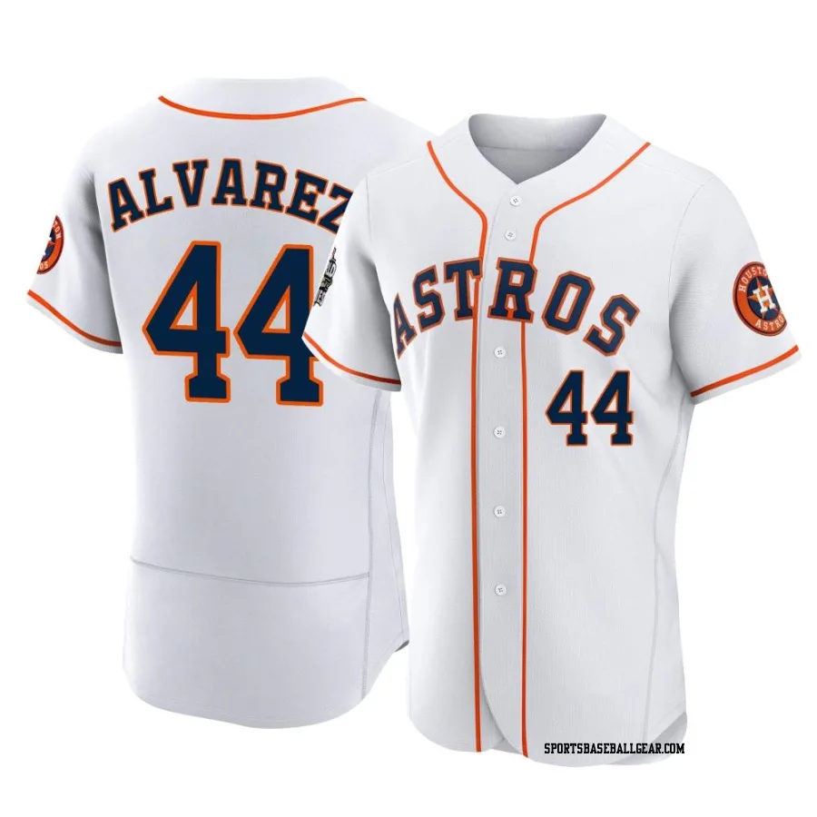 Yordan Alvarez Men's Houston Astros White Authentic 2022 World Series Home Jersey