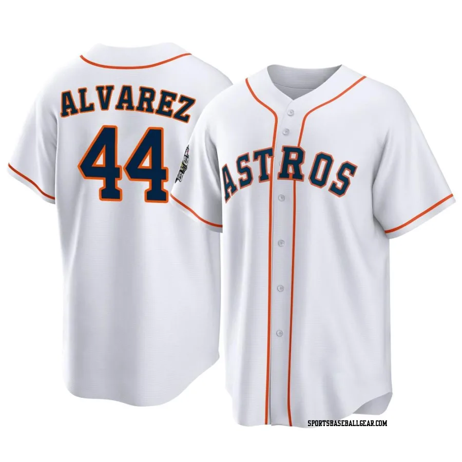 Yordan Alvarez Youth Houston Astros White Replica 2022 World Series Home Jersey