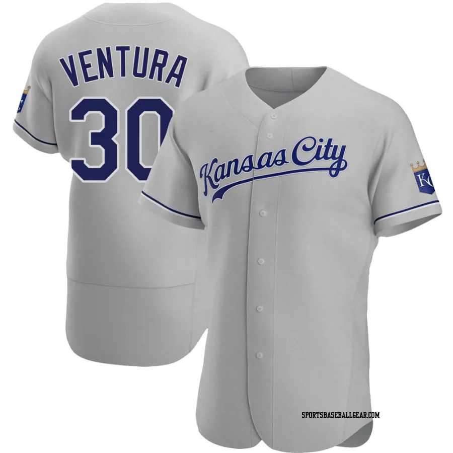 Yordano Ventura Men's Kansas City Royals Gray Authentic Road Jersey