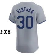 Yordano Ventura Men's Kansas City Royals Gray Elite Road Jersey