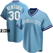 Yordano Ventura Men's Kansas City Royals Light Blue Replica Road Cooperstown Collection Jersey