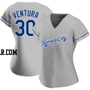 Yordano Ventura Women's Kansas City Royals Gray Replica Road Jersey