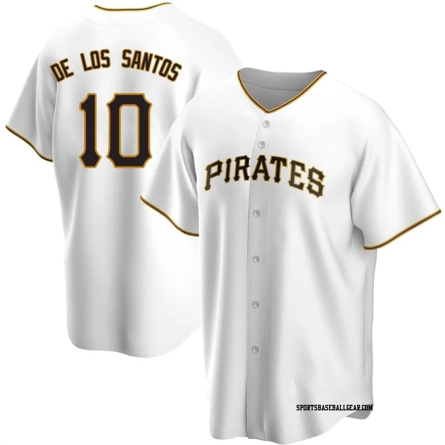 Yordany De Los Santos Men's Pittsburgh Pirates White Replica Home Jersey