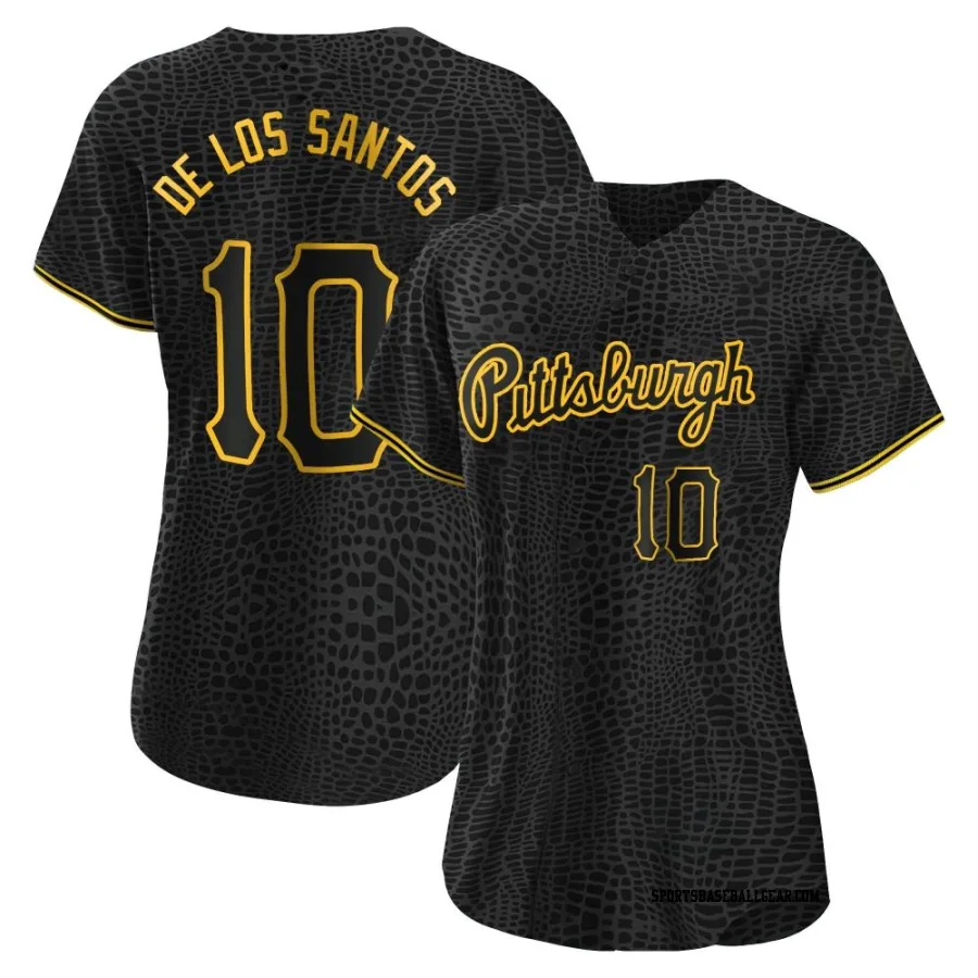 Yordany De Los Santos Women's Pittsburgh Pirates Black Authentic Snake Skin City Jersey