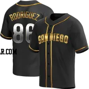 Yorman Rodriguez Men's San Diego Padres Black Golden Replica Alternate Jersey