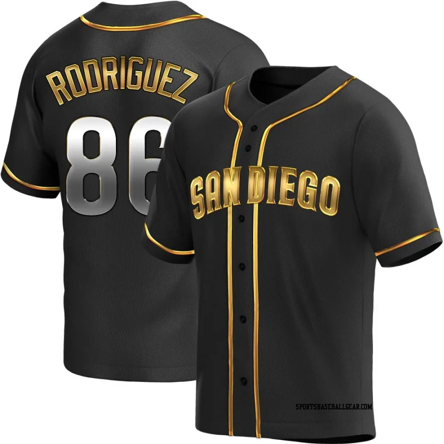 Yorman Rodriguez Men's San Diego Padres Black Golden Replica Alternate Jersey