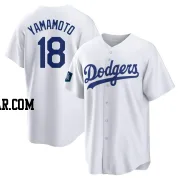 Yoshinobu Yamamoto Men's Los Angeles Dodgers White Replica 2024 World Tour Seoul Series Home Jersey